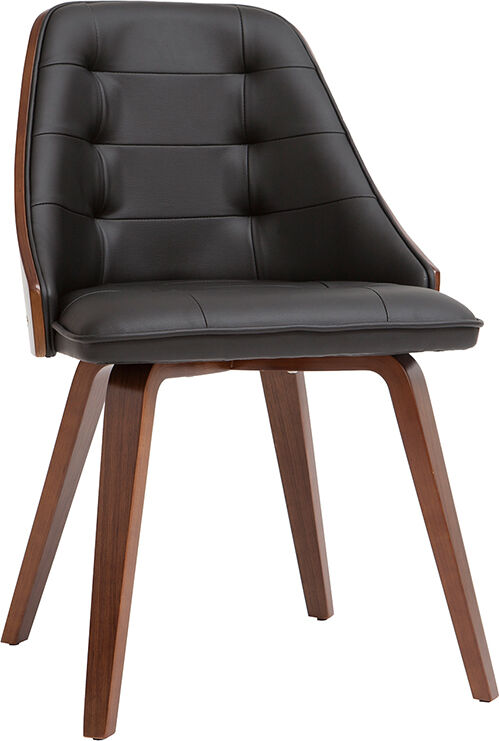 Miliboo Designer-Stuhl in schwarz und dunklem Holz FLUFFY