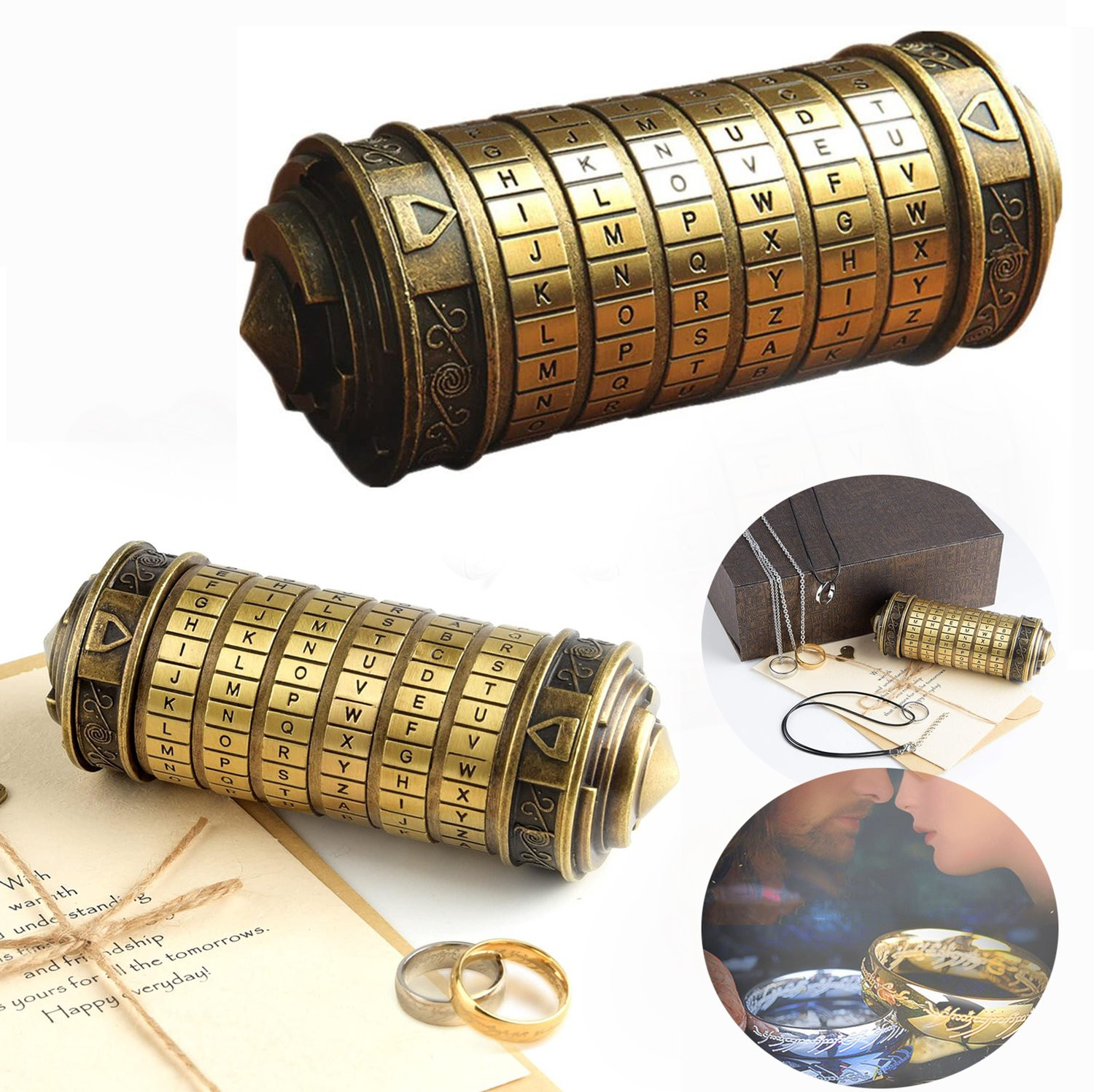 RUPINUS Da Vinci Code Mini Cryptex met cijferslot en hersenkraker voor volwassenen