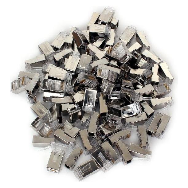 Getfort WTYK-Netzwerk-Durchgangsstecker RJ45 Cat.5e 8P8C, abgeschirmt (100 Stück) (Netzwerk Zubehör) (GETFORT)