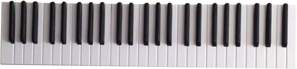 Houten Kapstok Muurhanger in Vintage Piano Stijl - Wit en Zwart - 30 cm