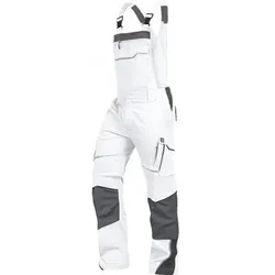 Latzhose-Flex-Line Weiß/Grau, Größe 64 - weiss - 64