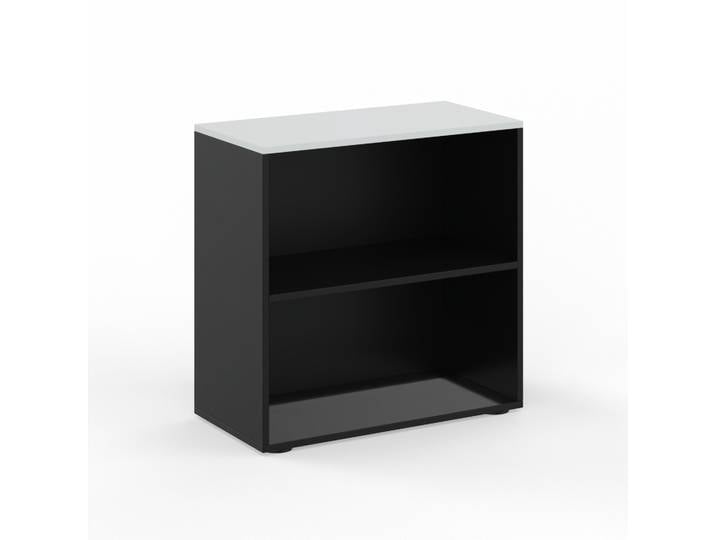 Regal Tradingzone GO Swiss 80.0 x 40.0 cm, Schwarz/Weissgrau, 2 Ordner hoch, Neu - Optimal für Büro und Organisation