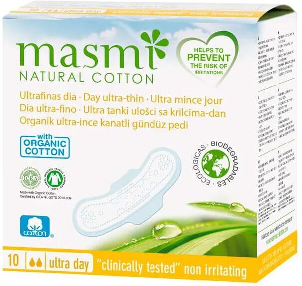 Masmi Natural Cotton Pensos Higiénicos Ultra Dia Abas 10 Unds