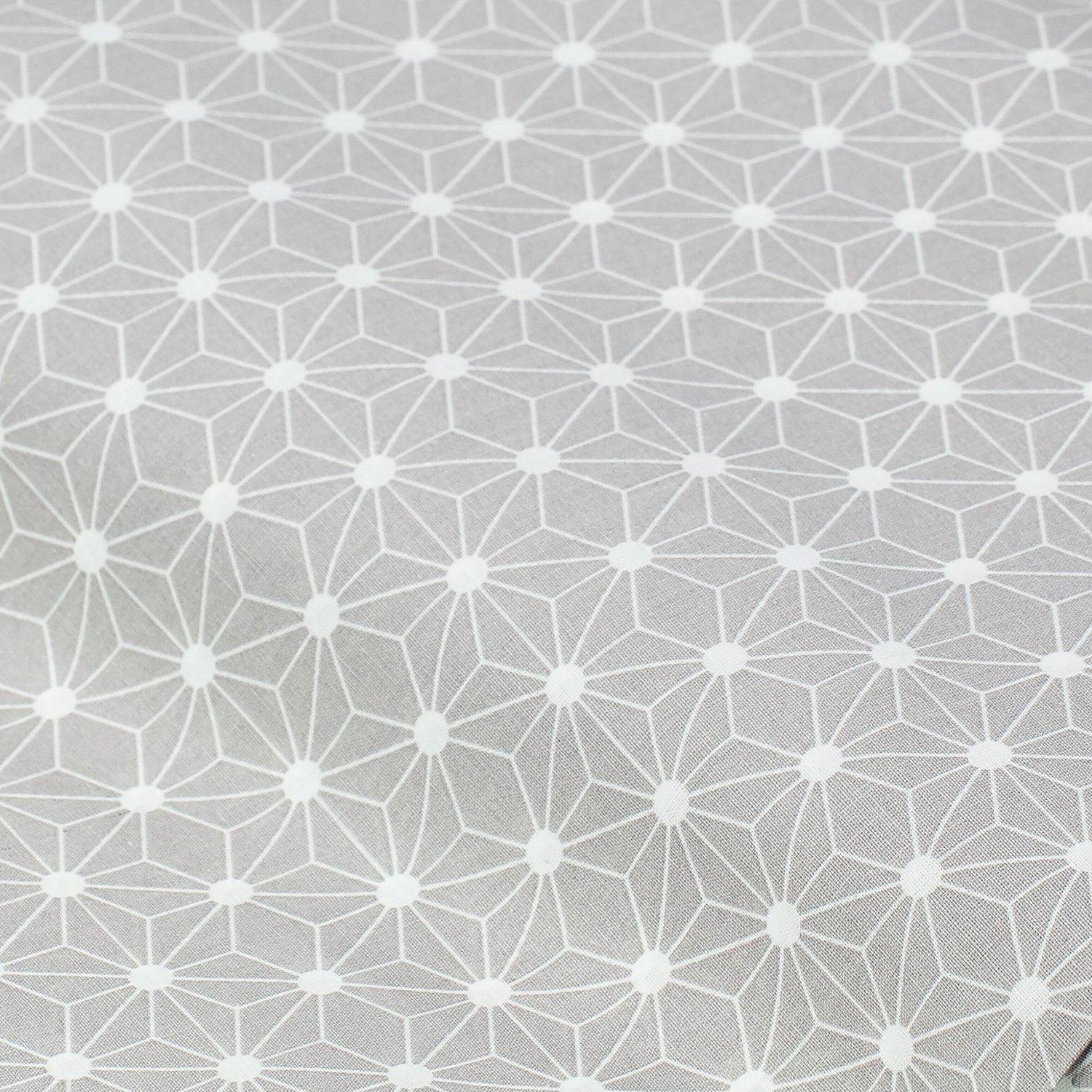 Beschichteter Baumwollstoff "Grafisches Design", hellgrau/weiß
