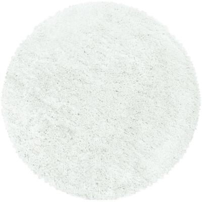 Hochflor-Teppich AYYILDIZ TEPPICHE "FLUFFY 3500, auch als Läufer und in Rund", weiß, H:50mm Ø:200cm, Polypropylen (PP), Teppiche, Langflor, Shaggy, uni, robust, Wohnzimmer
