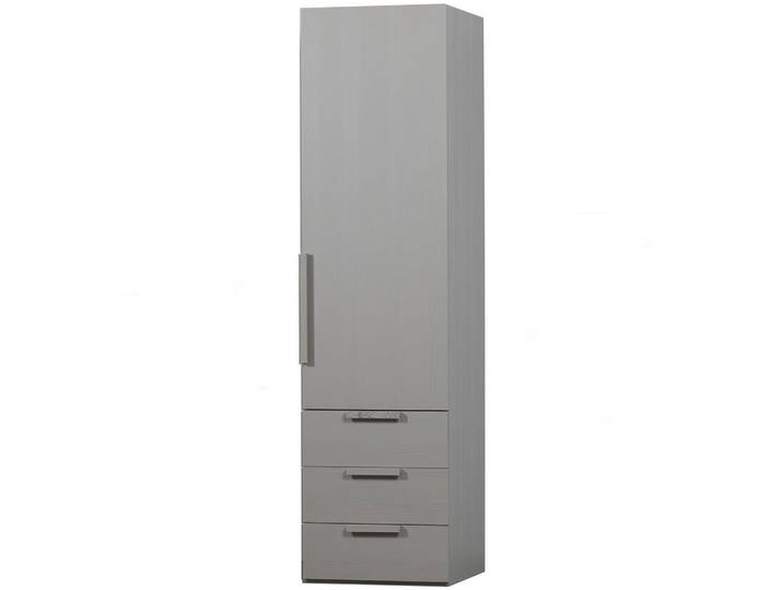 Livetastic Drehtürenschrank Rens, Grau, Holz, Walnuss,Walnuss, furniert, 4 Fächer, 3 Schublade(n) Schubladen, 55x210x58 cm, in verschiedenen Größen erhältlich, Schlafzimmer, Kleiderschränke, Drehtürenschränke