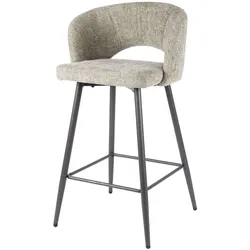 Barhocker 2er-Set Boulse, Webstoff mit Armlehne, modern, Sand, gepolstert und bequem