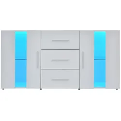 Merax Sideboard Kommode TV-Schrank, Lowboard, mit 16 Farben LED-Leuchten für Esszimmer Wohnzimmer,140*35*70cm