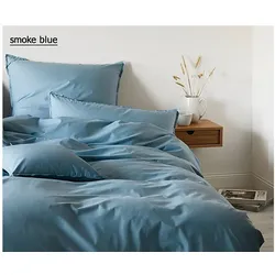 Elegante Bettwäsche Crisp - 155x220 cm + 40x80 cm	smoke blue