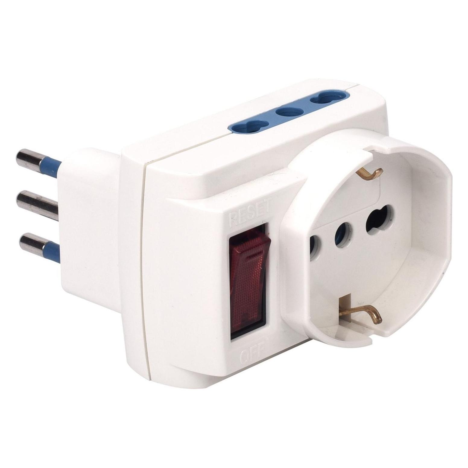 Poly Pool Multisize Adapter mit 10A Pluristandart Steckdosen Weiss (PP2386)