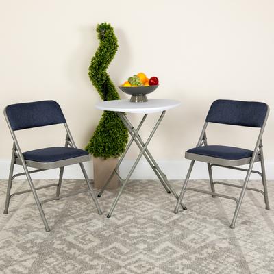 Flash Furniture Set of 2 Metal Folding Chairs with Padded Seats