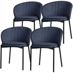 ESSZIMMERSTÜHLE 4er Set Dunkelblau