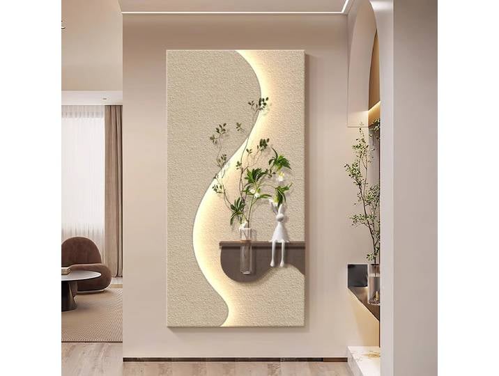 Plantes vertes hydroponiques entrée Led peintures décoratives décor à la maison salon chambre couloir couloir peintures murales lumières