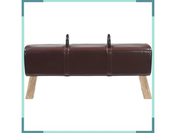 FHE banc véritable - Cuir - Amovible - Intérieur - Marron foncé - 110x30x45 cm