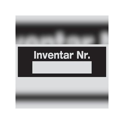 Maschinenkennzeichnung, Inventar Nr. - 80x30x0.5 mm Alu blank