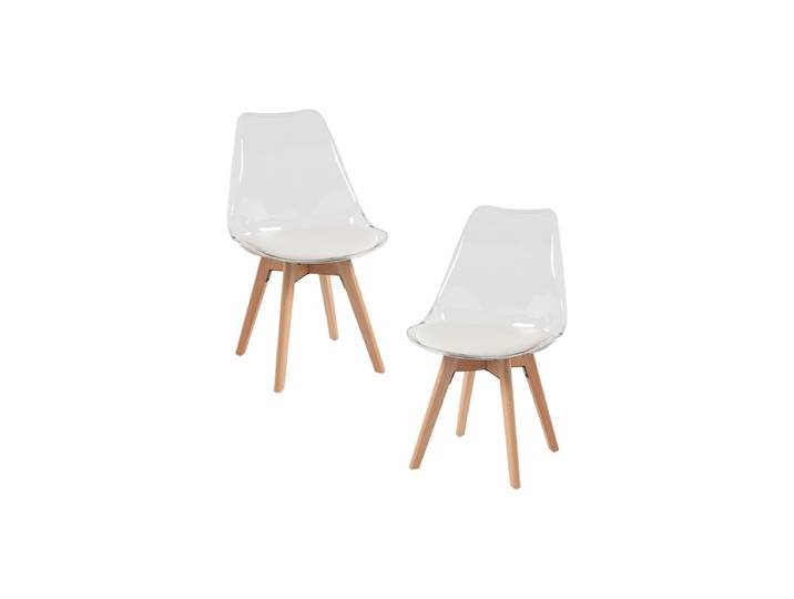 2er Set Synk Transparenter Sitz Stühle - Weiß