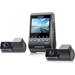 Viofo A329T 3CH (Eingebautes Display, GPS-Empfänger, WLAN, 4K), Dashcam, Schwarz