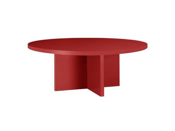 Table basse ronde, panneau stratifié de 3cm rouge Flamme 100cm