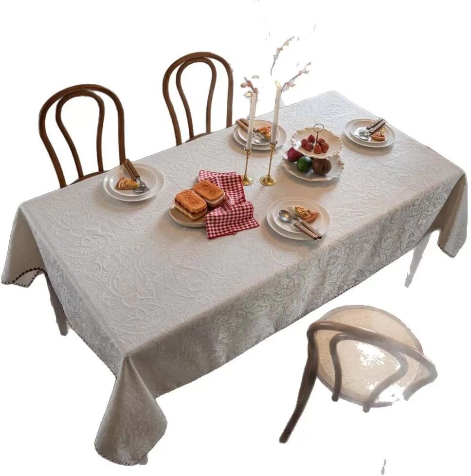 INF Französische Leinenoptik Tischdecke - Elegante, einfarbige Tischwäsche für festliche Anlässe M