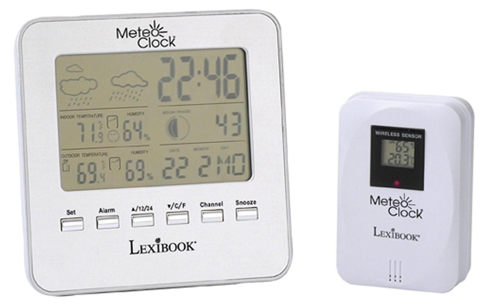 Lexibook MeteoClock weerstation met draadloze buitensensor