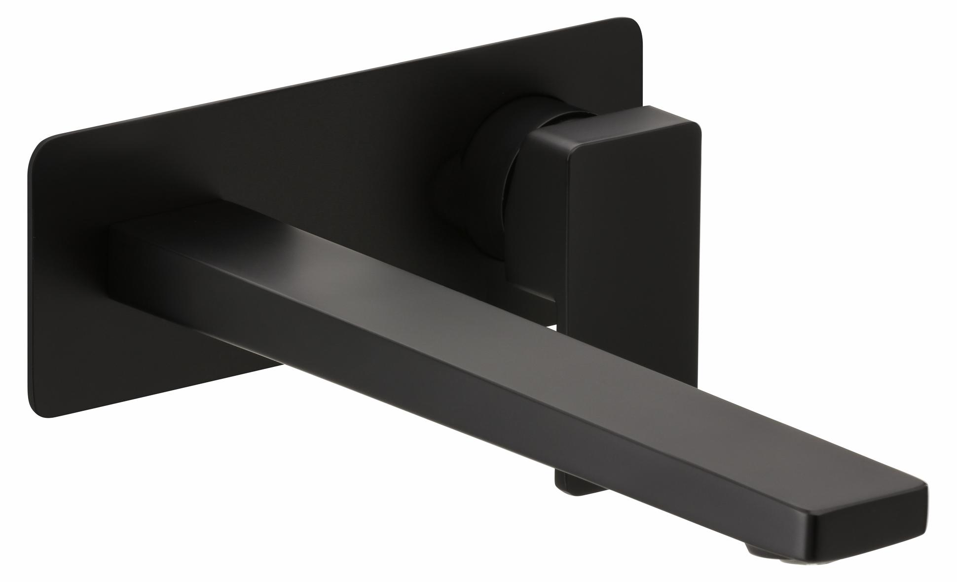 Herzbach CEO BLACK Waschtisch-Wandbatterie Farbset 240mm 1 Blende Schwarz matt