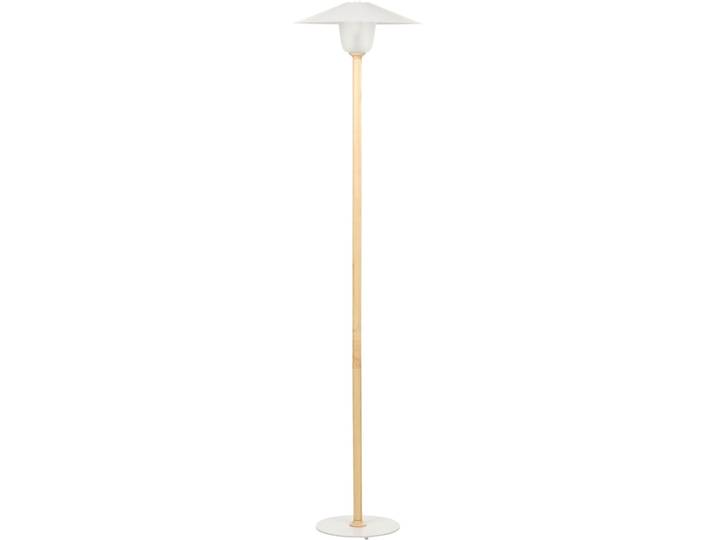 BELIANI Stehlampe Weißer Metallschirm Eichenholzrahmen Minimalistisch Skandinavischer Stil