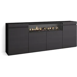 SIDEBOARD, Elektrokamin, Schwarz
