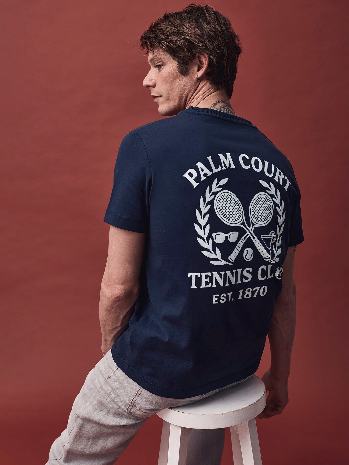Mey & Edlich T-Shirt Palm Court Tennis Club Blau M