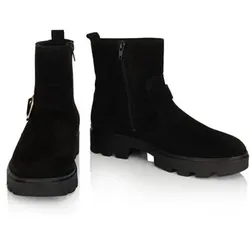 VITAFORM Damen-Stiefelette Veloursleder Zierschnalle Sohle Antonia