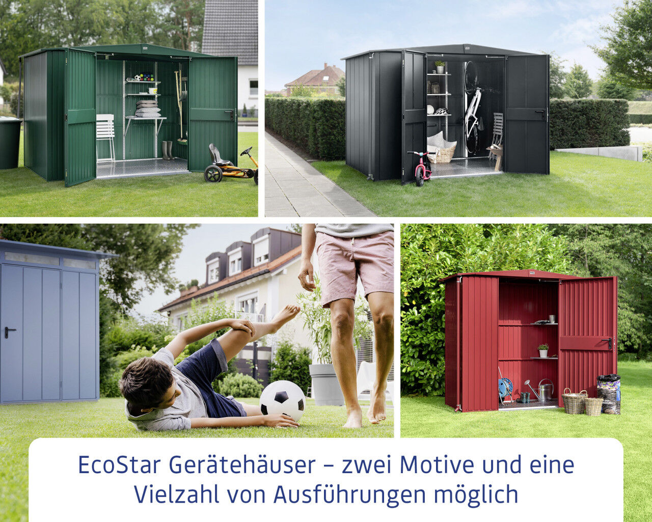EcoStar Gerätehaus Elegant-P Typ 3 purpurrot312,7 x 283,4 x 232,3 cm