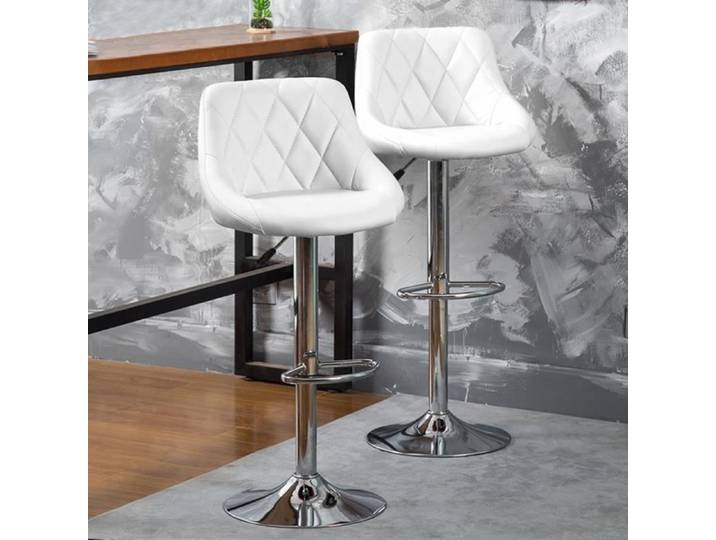 QIAN - 4pcs Tabouret de Bar Moderne Chaises de bar en Simili Cuir Structure métallique Pivotants Hauteur réglable - Blanc
