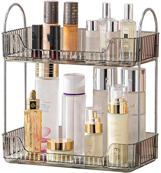Azomor Dubbele make-up organizer met twee niveaus voor badkamer en make-uptafel