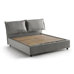 Aris - Doppelbett, Grau, Abnehmbar, Made in Italy