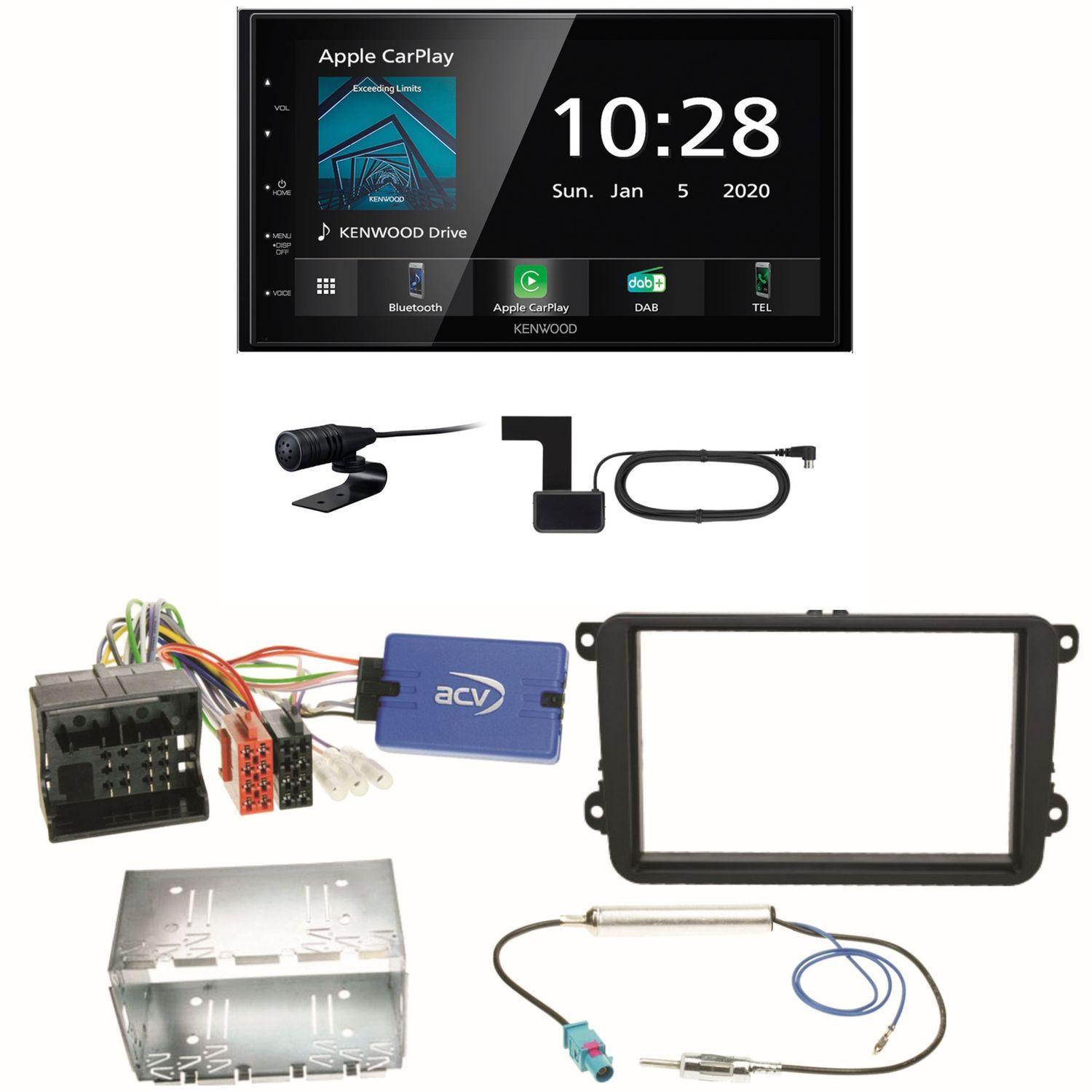 Kenwood DMX5020DABS Android Auto Einbauset für Golf 5 6 Passat 3C B7 Touran
