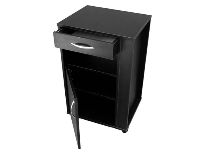 KESSLER PRO Nachttisch-Tisch Mit Schublade, Rollen, Ergonomisch Schwarz Spanplatte, Pflegebedarf Krankenhäuser, Seniorenheime, Mobilität, Stauraum, abschließbar, Pflegeleicht, Reha, Pflegezimmer