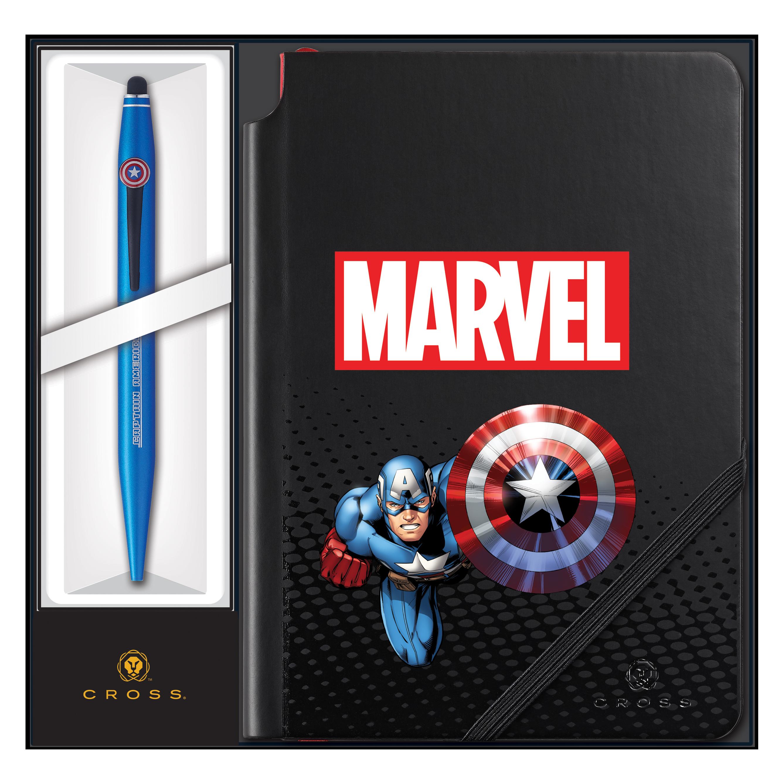 Cross Marvel Tech2 Kugelschreiber mit Stylus und Notizbuch Captain America Geschenkset (1x) (AT0652SD-10-CR)