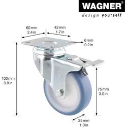 WAGNER® design yourself Apparate-Lenkrolle RO 3775 grau