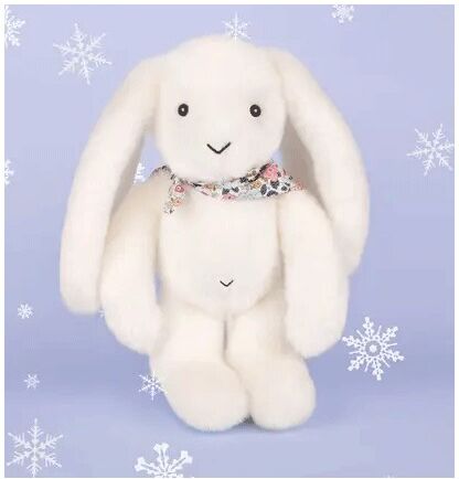 Lapin Fleurette : Peluche Lapin blanc 25 cm - Doudou et compagnie