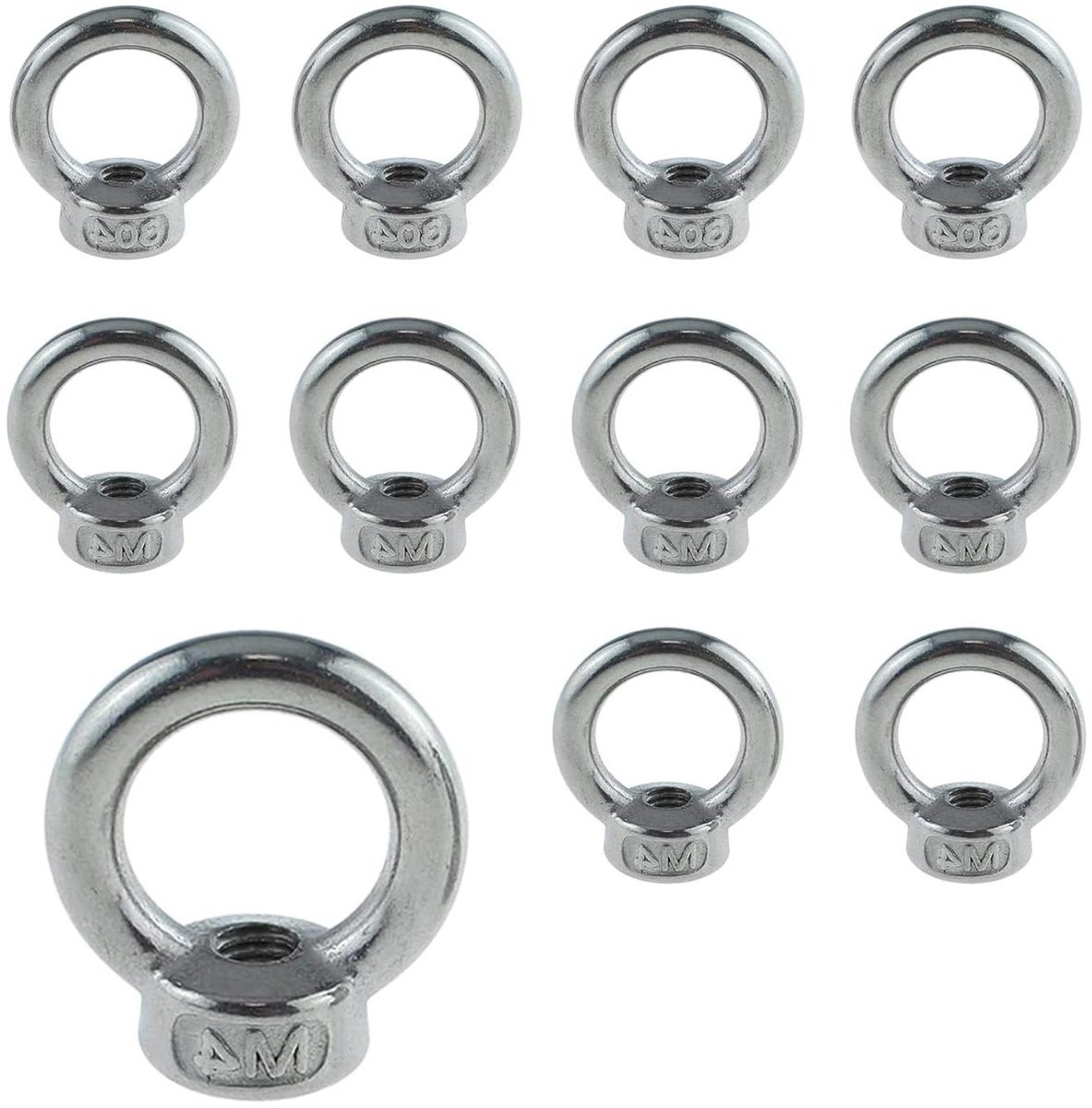 Ringmoeren RVS M4 - Roestvrij Staal 304 - Zilverkleurig