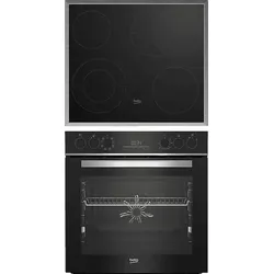 BEKO BBUM13329XS, Einbauherdset (Glaskeramikkochfeld, A, 72 l)