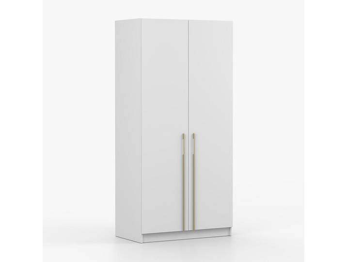 imoebel24 Schrank mit Schwenktüren Rosa II 2D 100/210/55, 2-türig, weiß, Weiß, 100x210x55 cm, Schlafzimmer, Kleiderschränke, Drehtürenschränke