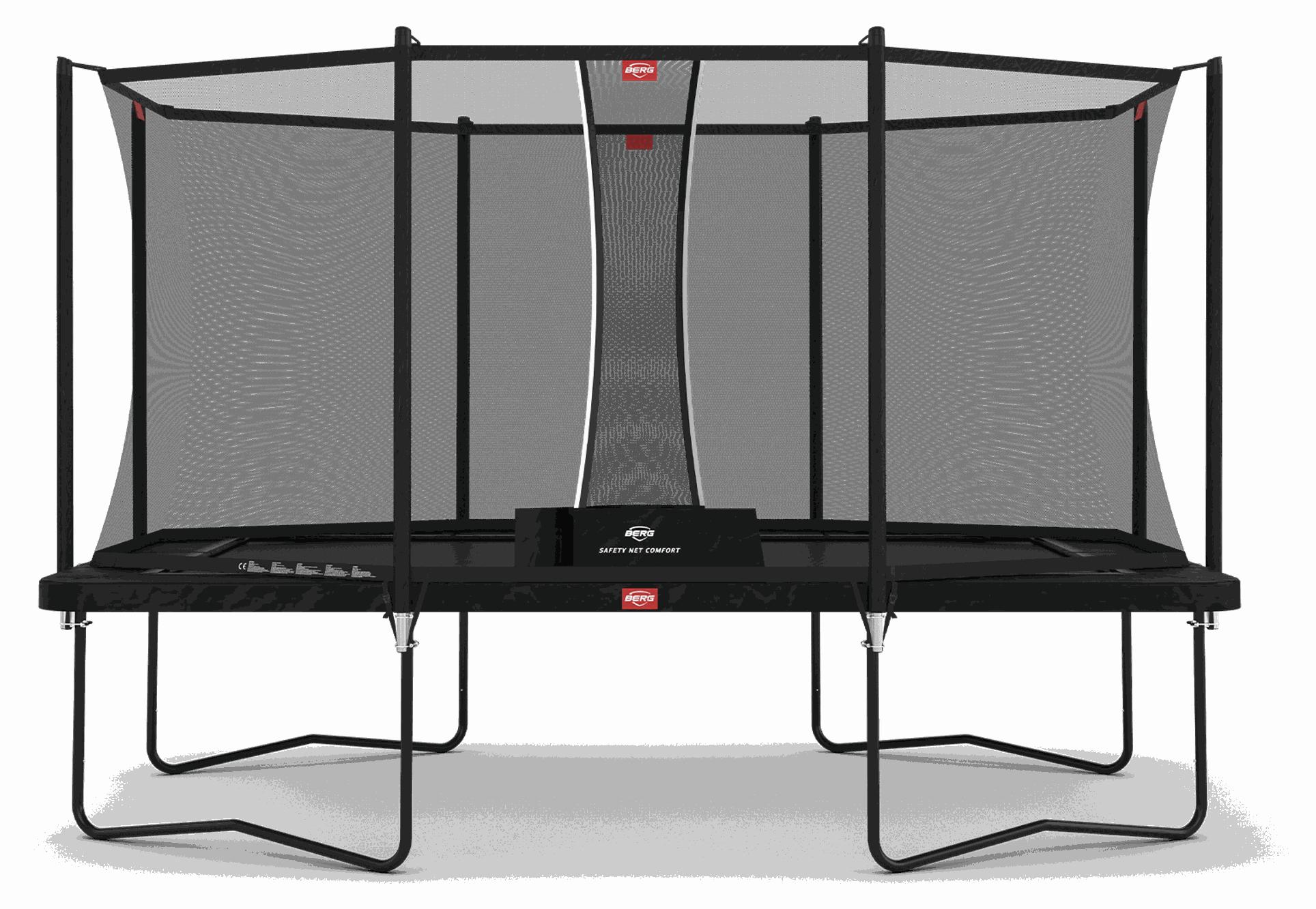 BERG Trampolin Ultim Favorit Regular 410 + Sicherheitsnetz Comfort Schwarz