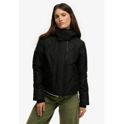 Outdoorjacke SUPERDRY "HOODED ARCTIC WINDCHEATER", Damen, Gr. L, schwarz, Web, Obermaterial: 100% Polyester, unifarben, regular fit normal, Jacken Outdoorjacke, Kunstfaser, regular fit