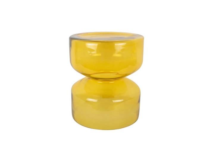 Leitmotiv Beistelltisch Doble, Hellgelb, Glas, 41 cm, Wohnzimmer, Wohnzimmertische, Beistelltische, Beistelltisch Glas