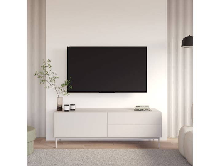 TV-Schrank Olio mit Klappe und zwei Schubladen, 160 cm, Kaschmir