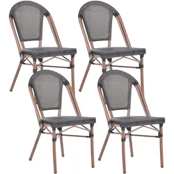 GARTENSTUHL 4er-Set Polyrattan Grau Rifreddo