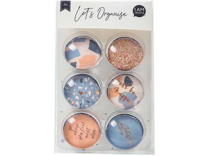 Magnetclip I am creative bunt Glas/Metall Set