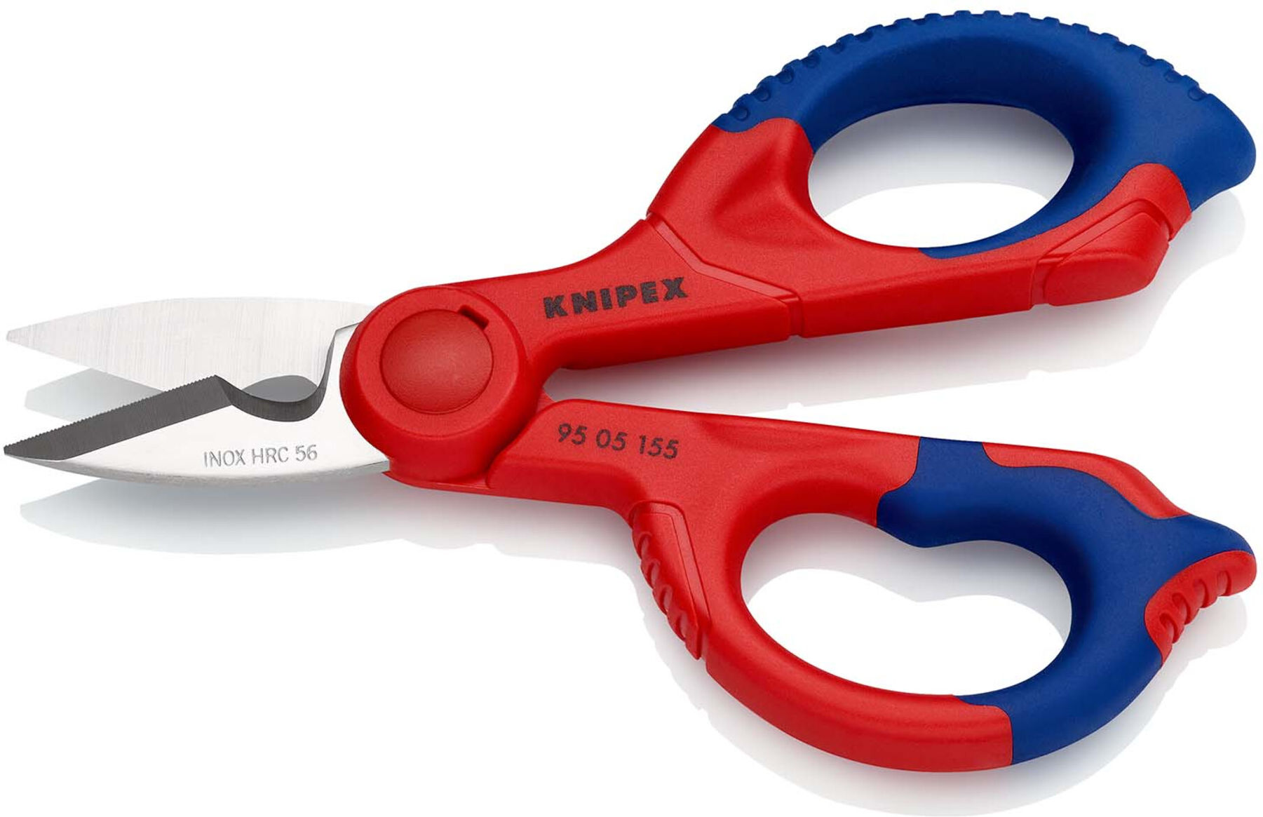 KNIPEX 95 05 155 SB Elektrikerscheren mit Mehrkomponenten-Hüllen, glasfaserverstärkt 160 mm)