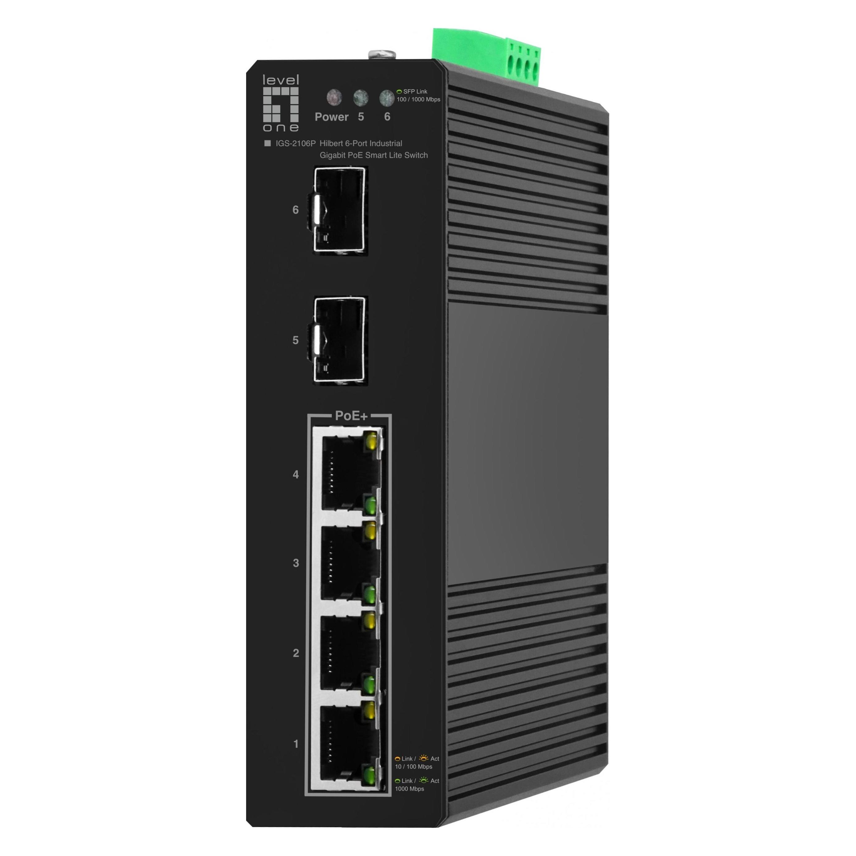 LevelOne Switch 6x GE IGS-2106P 2xSFP, 4xPoE Outputs sw (6 Ports) (IGS-2106P)