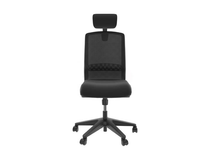 Siège de bureau Tekna Tissu Maille filet Noir Hauteur Réglable - Dossier Appuie-tête Roulettes